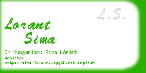 lorant sima business card