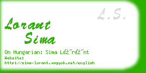 lorant sima business card